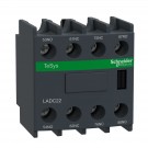 LADC22 - Bloque de contactos auxiliares, TeSys Deca, 2NO+2NC (incluye cierre 1NO+1NC antes de la interrupción), frontal, terminales de abrazadera de tornillo - Schneider Electric - 0