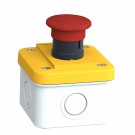 XALEK1702 - Harmony XALE, Estación de control, plástico, amarillo, 1 pulsador de seta rojo Ø40, parada de emergencia, 1NO + 1 NC - Schneider Electric - 6