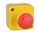 XALK178 - Estación de control, Harmony XALD, XALK, plástico, tapa amarilla, 1 pulsador tipo hongo rojo de 40 mm, giro para liberar, 1NC - Schneider Electric - 0
