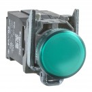 XB4BV8B3 - Luz piloto, Harmony XB4, luz LED protegida, verde, 22 mm, con lente simple, LED integral, 440…460 V - Schneider Electric - 0
