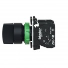 XB5AD33 - Interruptor selector, Harmony XB5, plástico, negro, 22 mm, 3 posiciones, fijo, 2 NO - Schneider Electric - 6